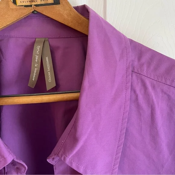 Pennington’s / Short Sleeve Button-Down Top, Size 5X, Purple - Picture 3 of 5
